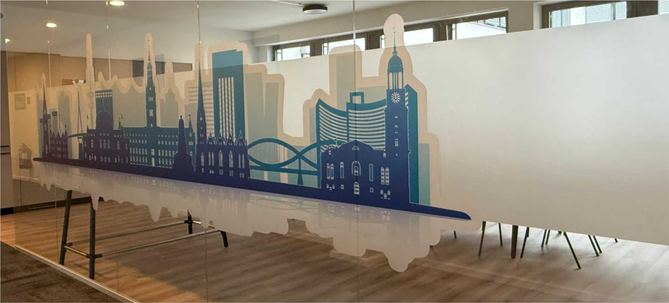 Bedruckte Glasdekorfolie