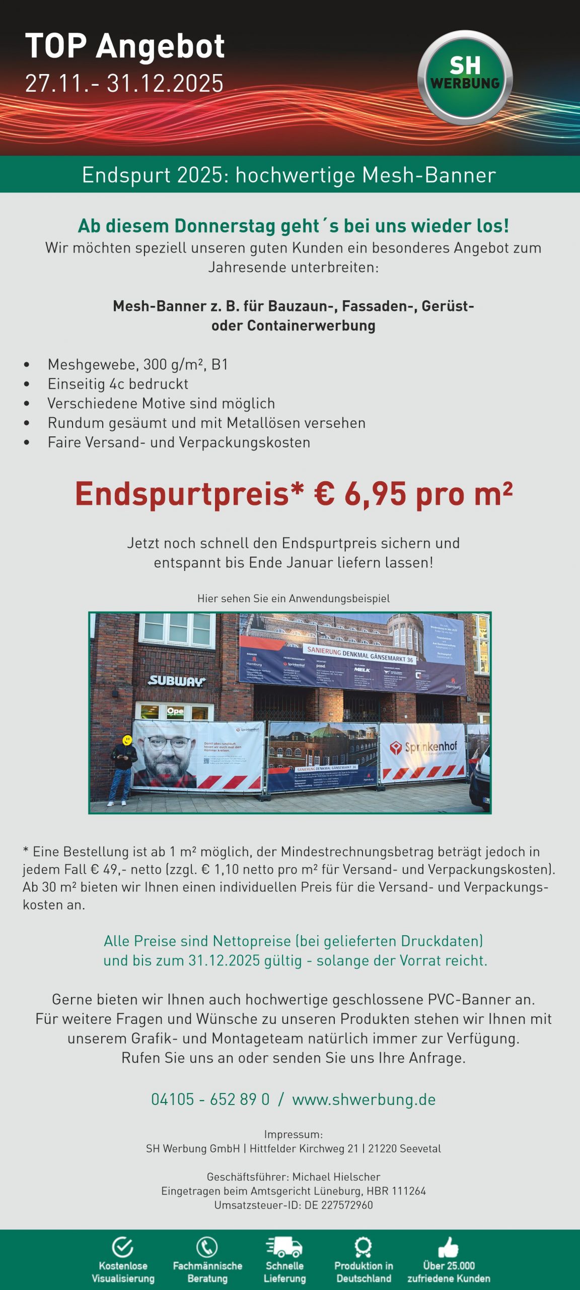 Top-Angebot: Banner aus Meshgewebe von SH Werbung